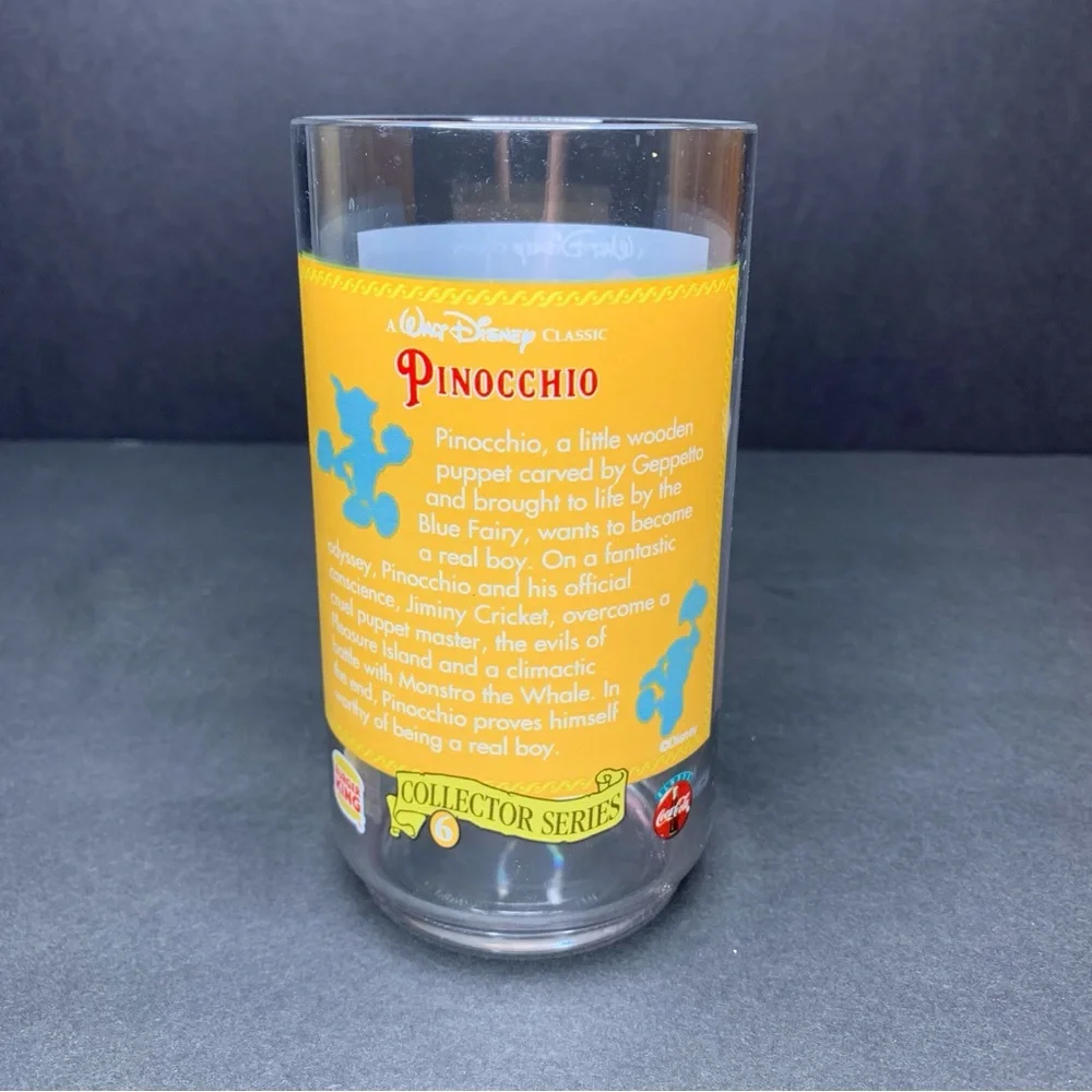 Vintage 1990s Disney’s Pinocchio Burger King Collector’s Cup